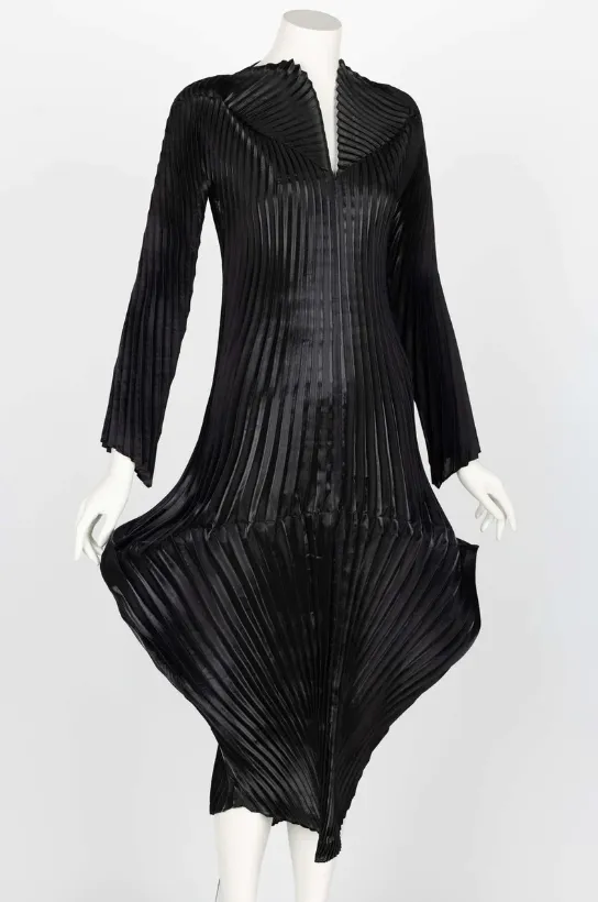 Issey Miyake Metallic Black Dress | S