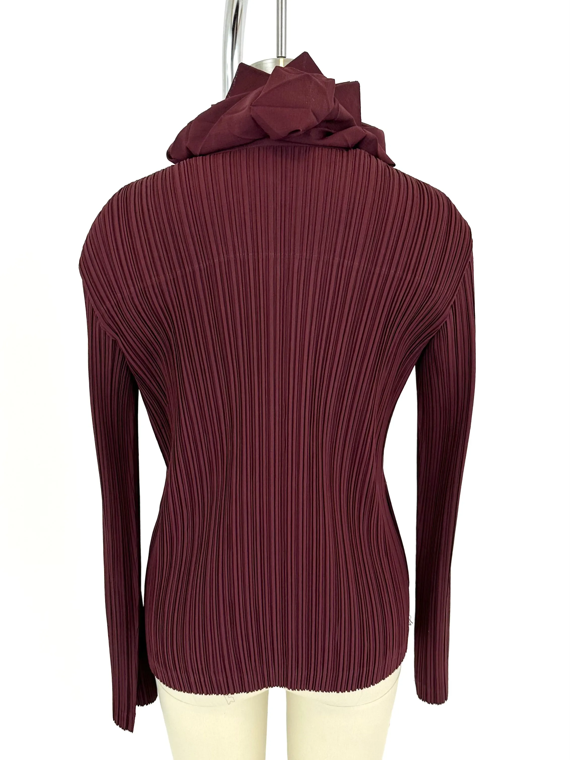 Issey Miyake Plissé Origami Collar Cardigan