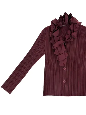 Issey Miyake Plissé Origami Collar Cardigan