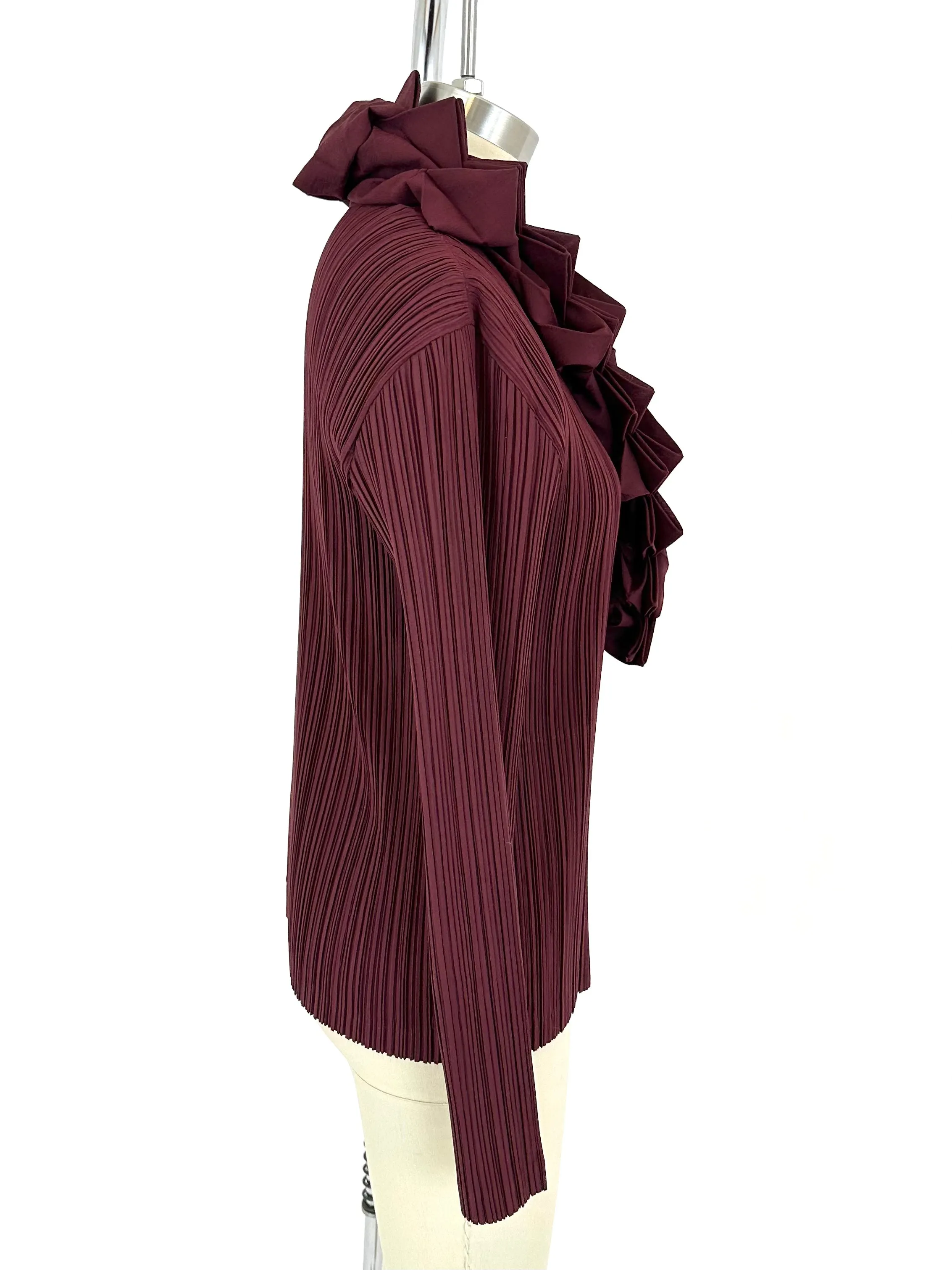 Issey Miyake Plissé Origami Collar Cardigan