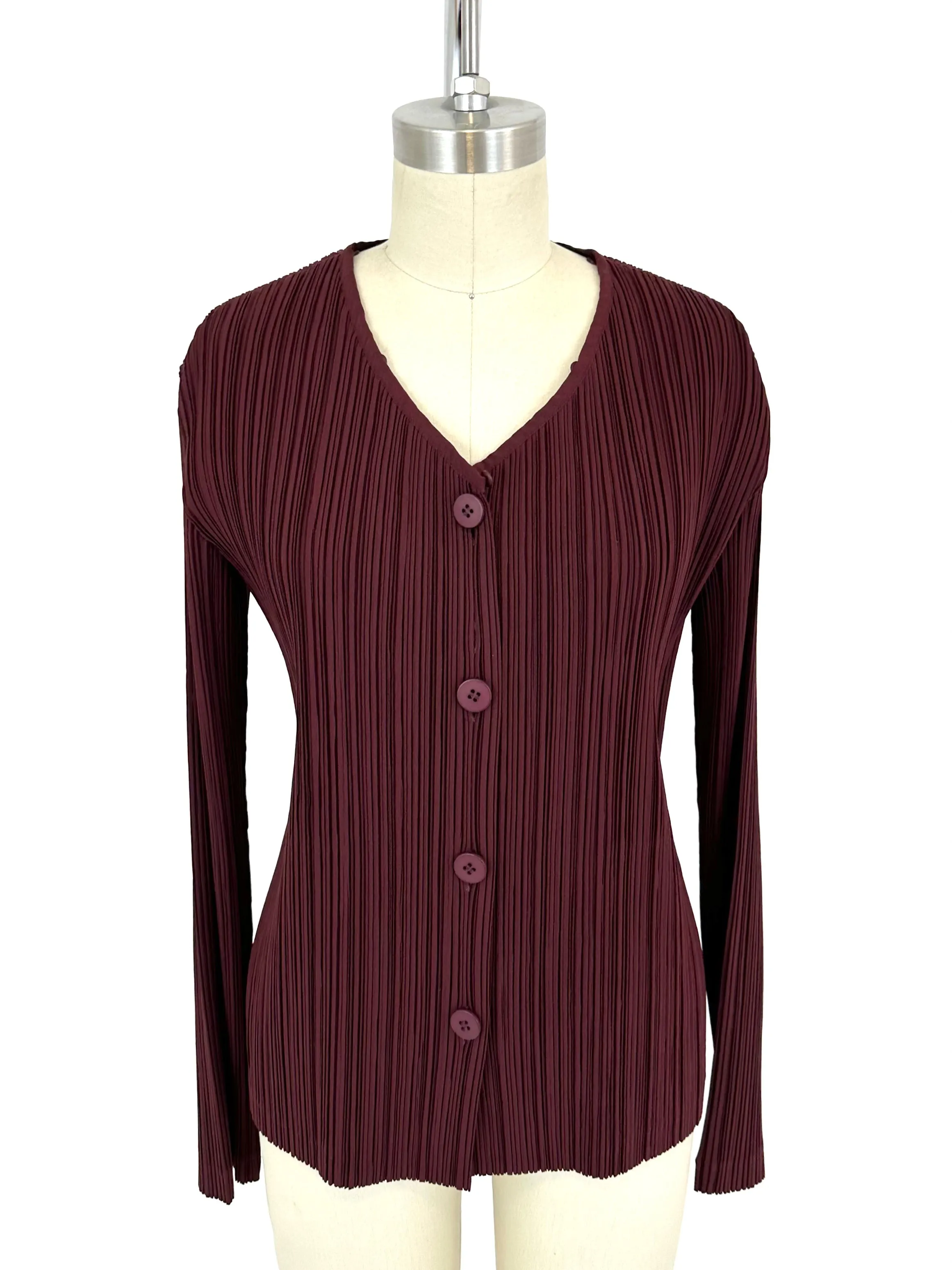 Issey Miyake Plissé Origami Collar Cardigan