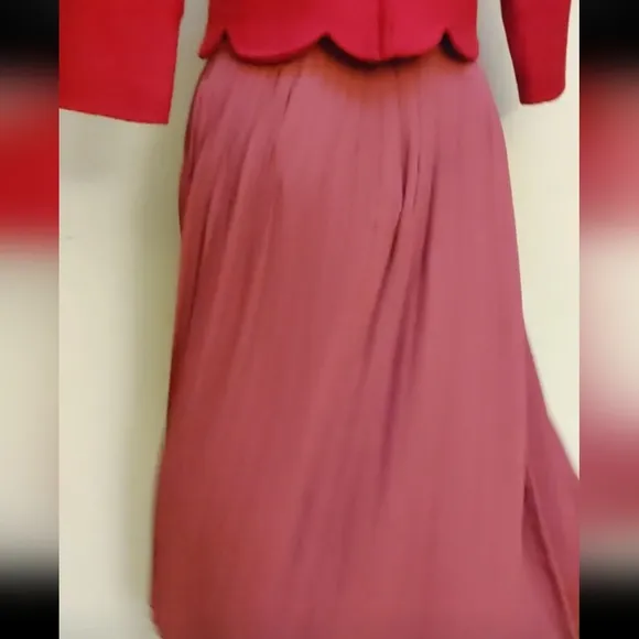 J Crew Deep Mauve Permanent Knife Pleated Chiffon Midi Skirt Size 4