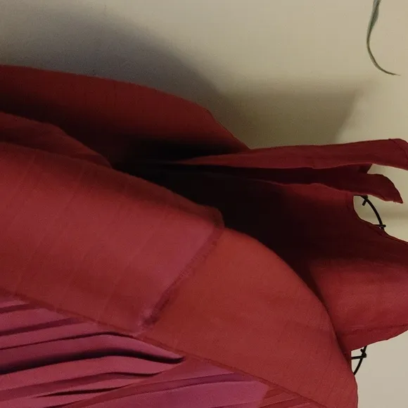 J Crew Deep Mauve Permanent Knife Pleated Chiffon Midi Skirt Size 4