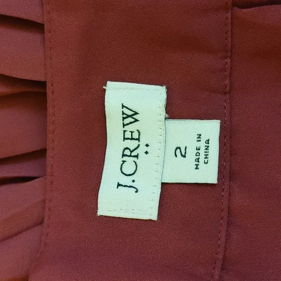 J Crew Deep Mauve Permanent Knife Pleated Chiffon Midi Skirt Size 4