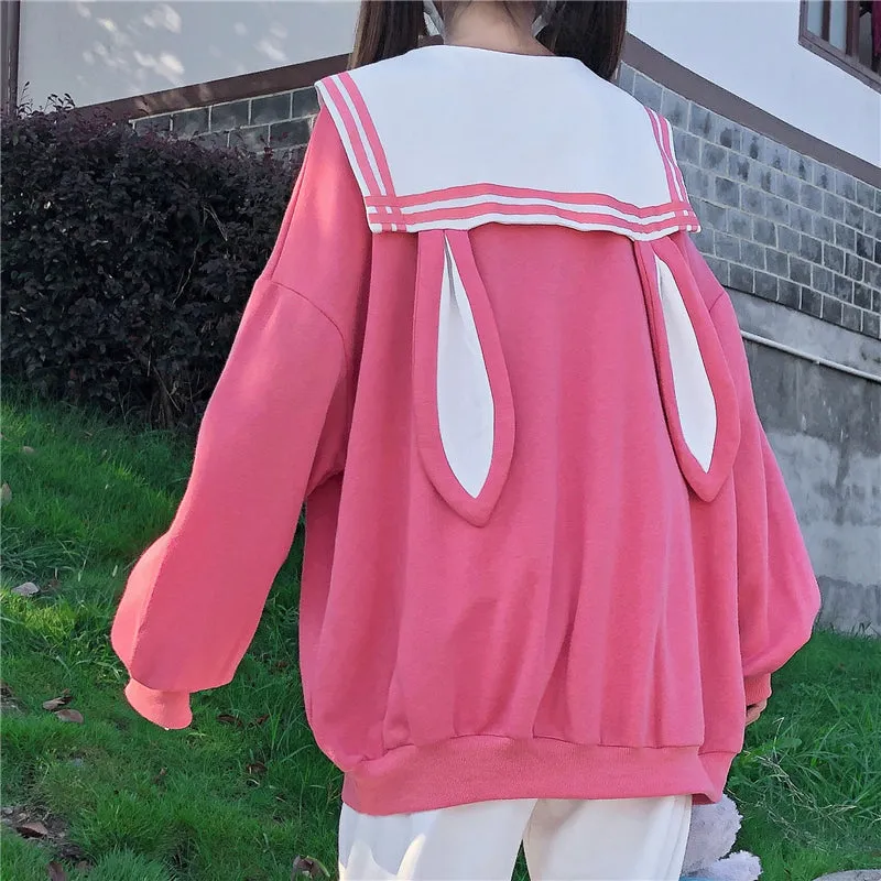 Japanese cute ear navy collar sweatshirt yc23609