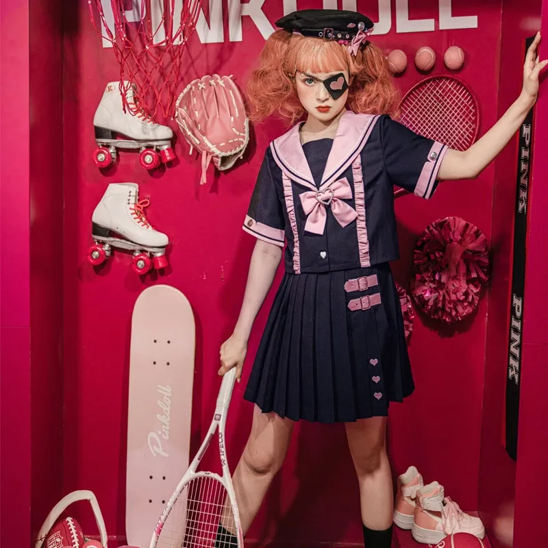Japanese Student Short Sleeve Lolita Skirt Suit