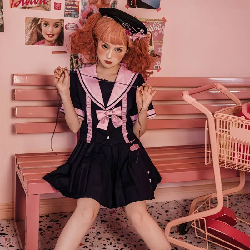 Japanese Student Short Sleeve Lolita Skirt Suit