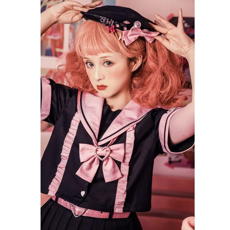 Japanese Student Short Sleeve Lolita Skirt Suit