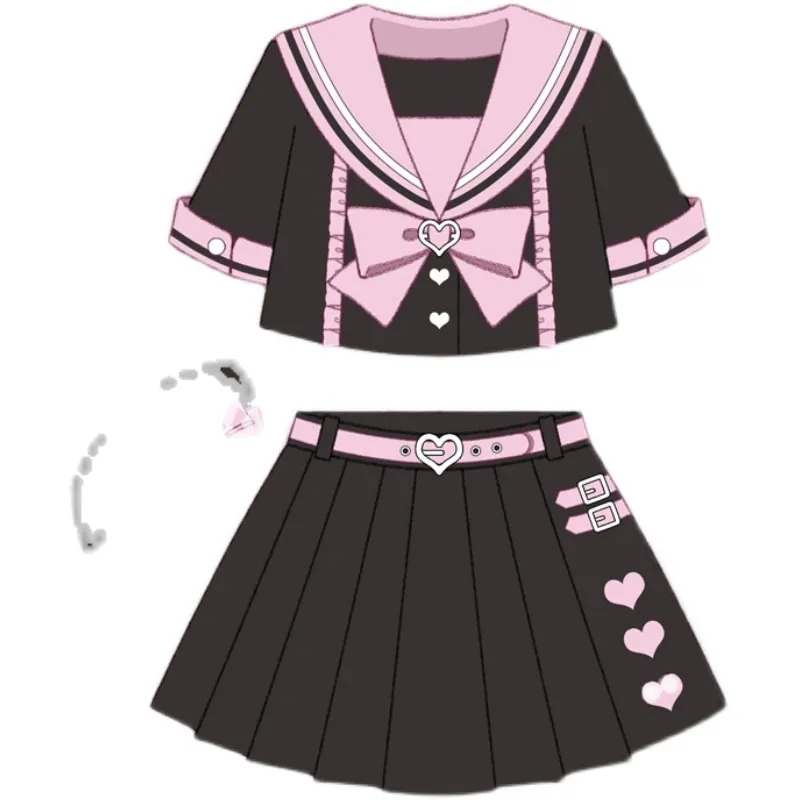 Japanese Student Short Sleeve Lolita Skirt Suit