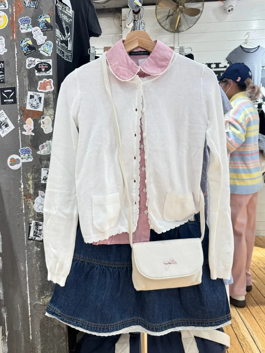 JazzHer Pink Striped Peter pan Collar Blouse Women New Casual Preppy Style Button Short Sleeve Tees Sweet Vintage Cute T-shirts Y2K Tops