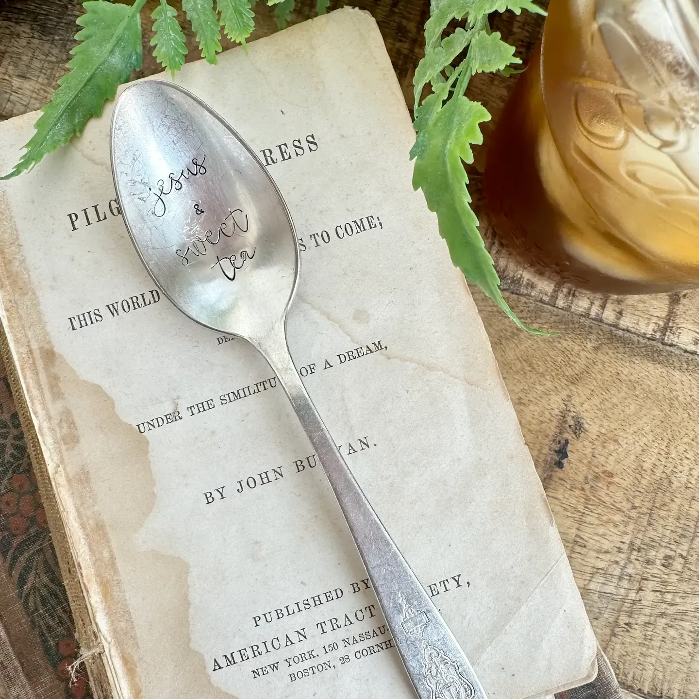 'Jesus & Sweet Tea' vintage stamped spoon