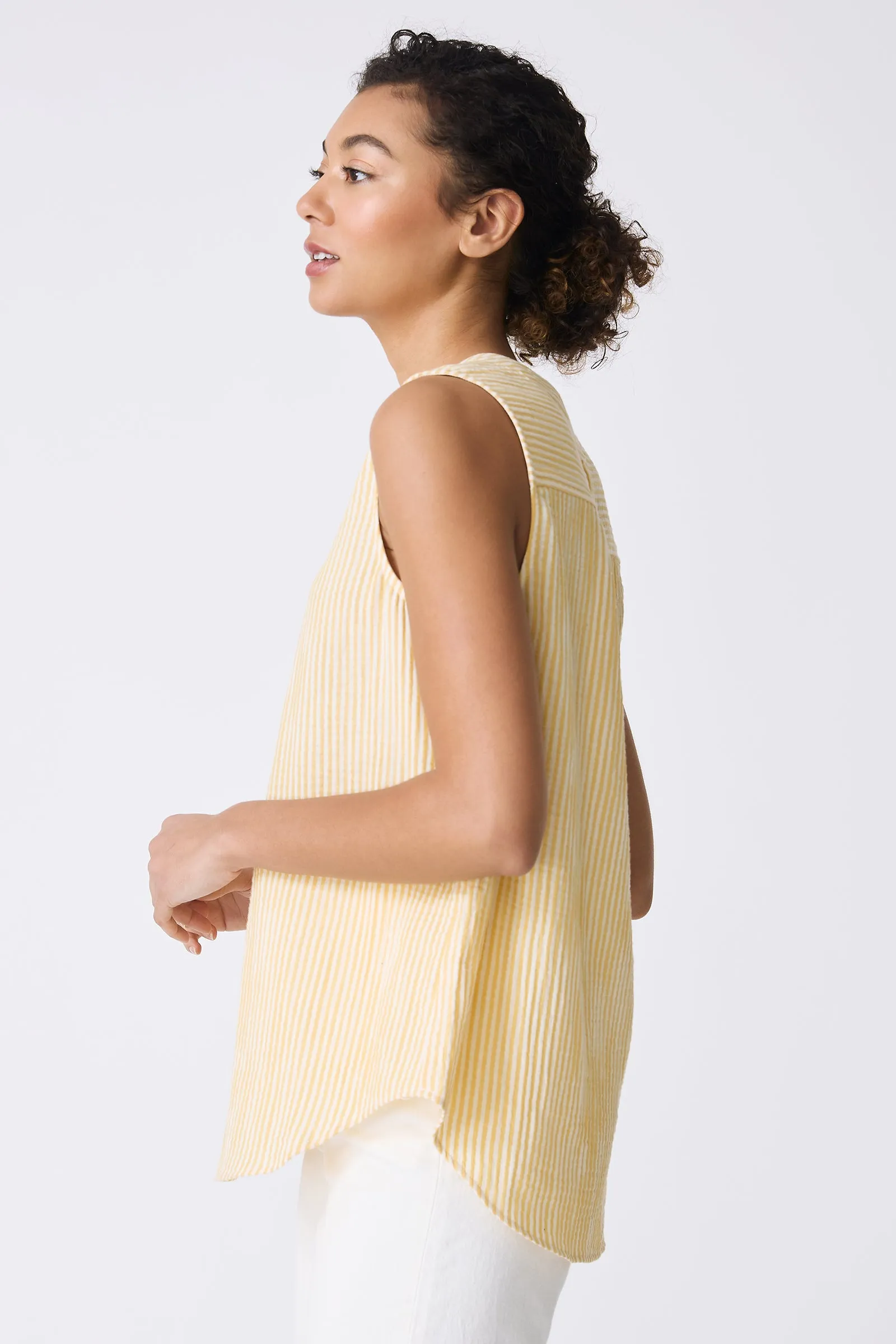 Jolie Gauze Tank - Honey Stripe