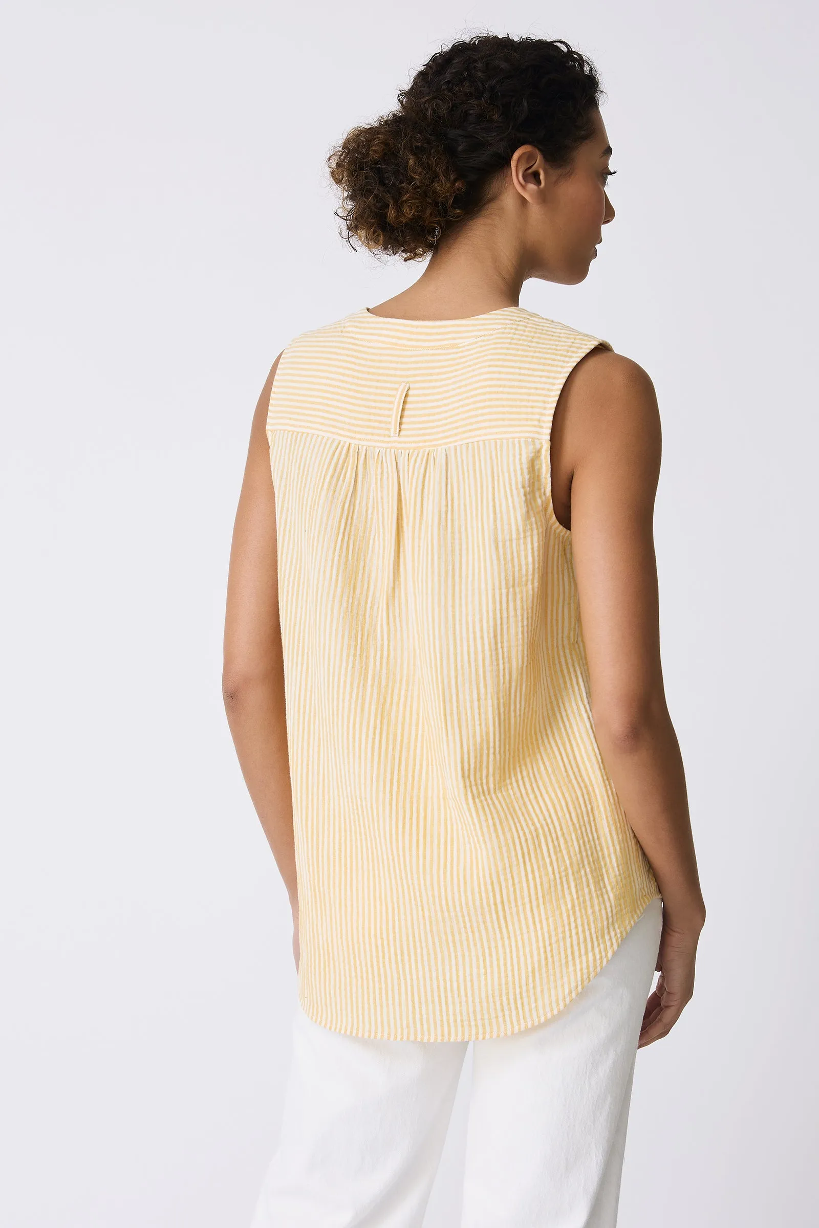Jolie Gauze Tank - Honey Stripe
