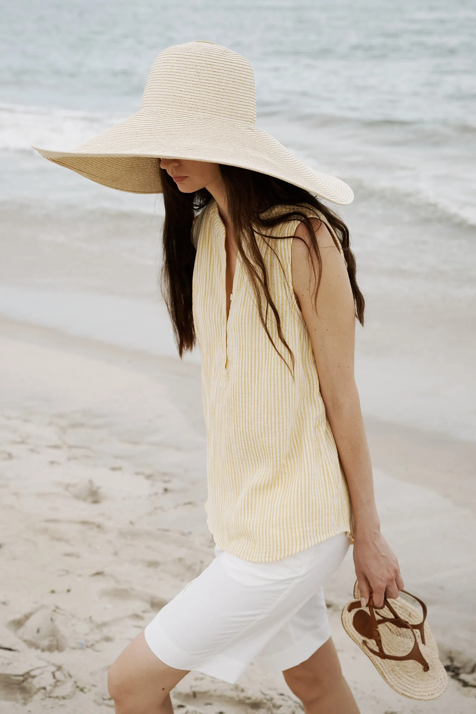 Jolie Gauze Tank - Honey Stripe
