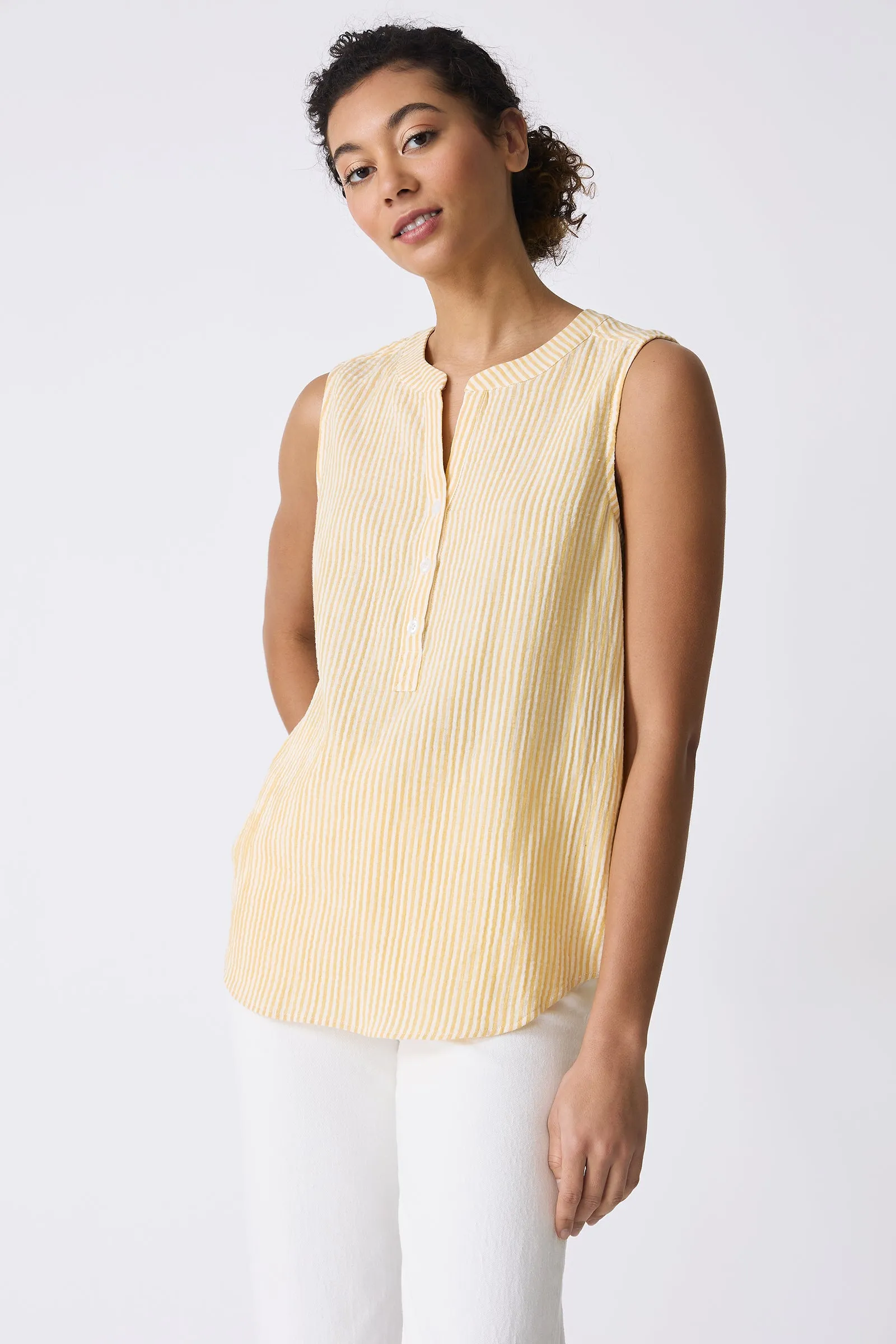 Jolie Gauze Tank - Honey Stripe