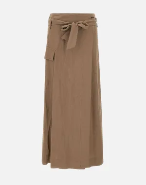 Kaos taupe viskoslinne blandningskjol