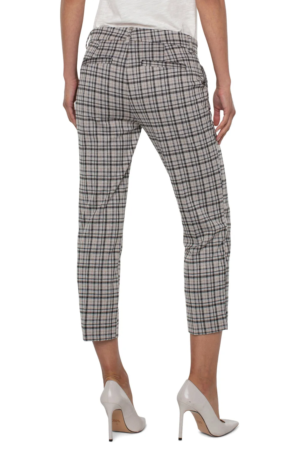 Kelsey Crop Trouser - Cashew Black Tartan Plaid