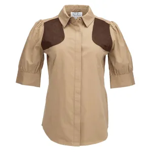 Kevin's Huntress Short Sleeve Puff Sleeve Blouse