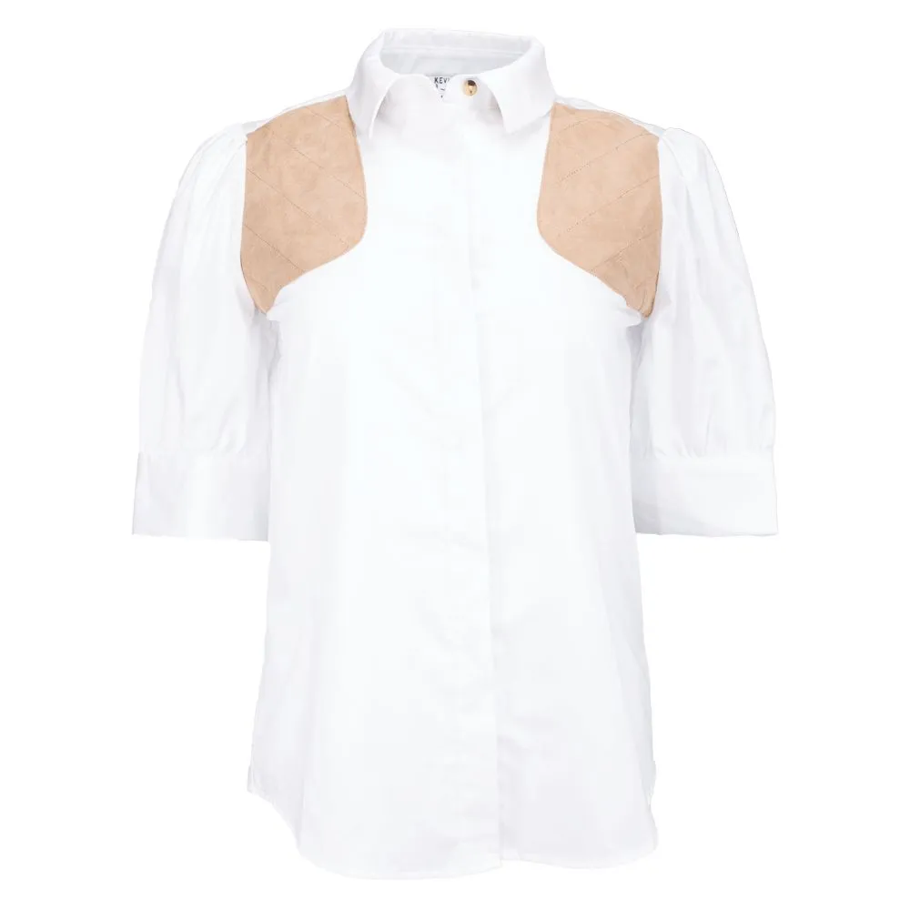 Kevin's Huntress Short Sleeve Puff Sleeve Blouse