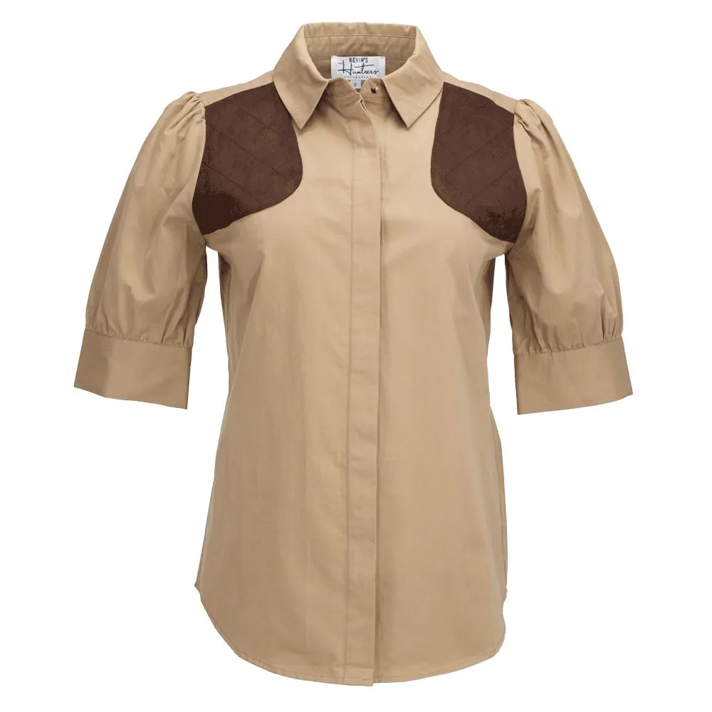 Kevin's Huntress Short Sleeve Puff Sleeve Blouse