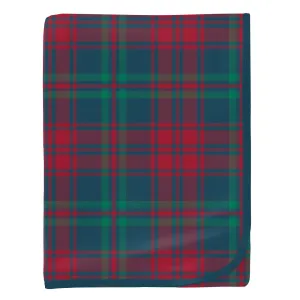 Kickee Pants Peacock Plaid Print Swaddling Blanket