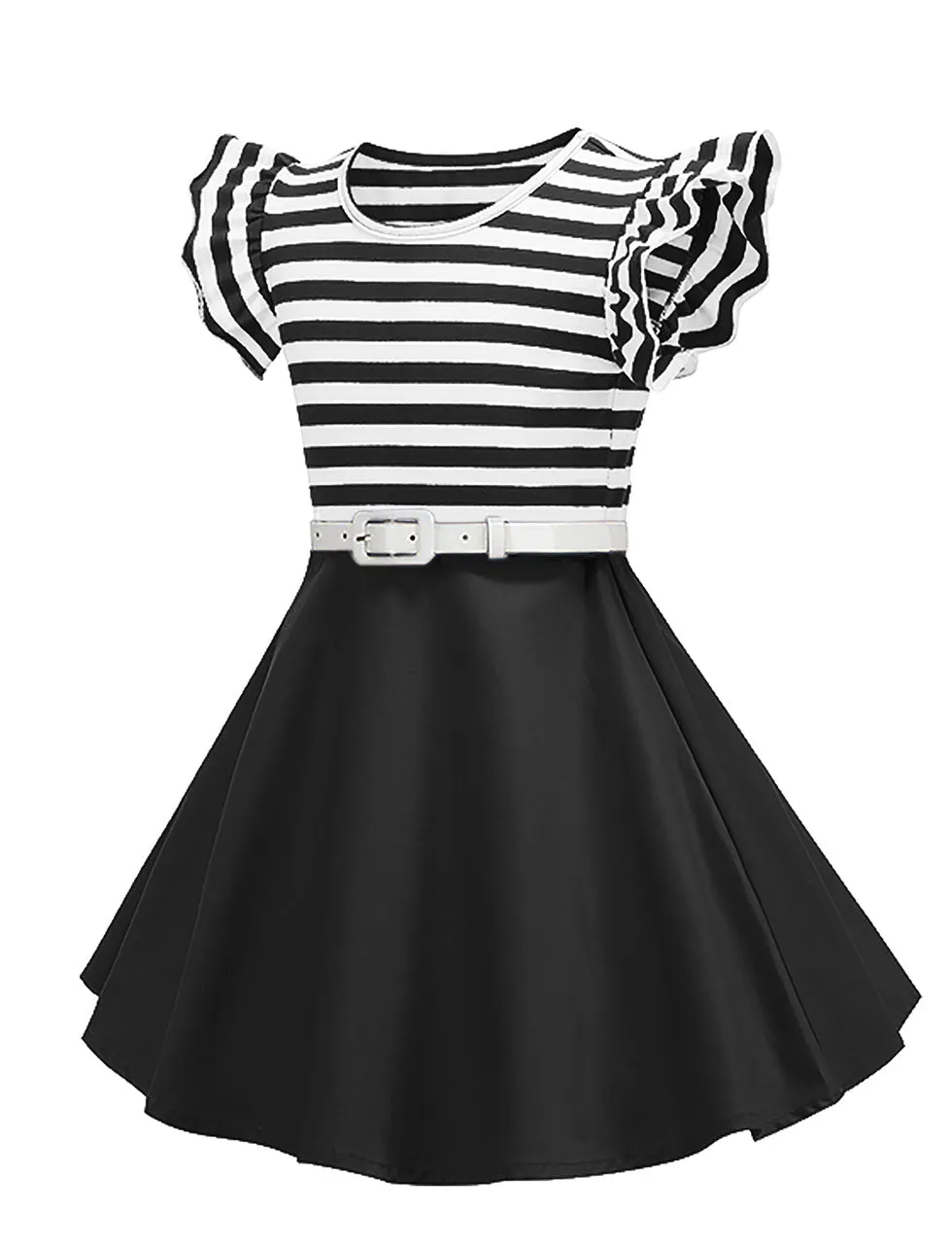 Kids Little Girls' Dress Butterfly Sleeve 1950S Vintage Dress