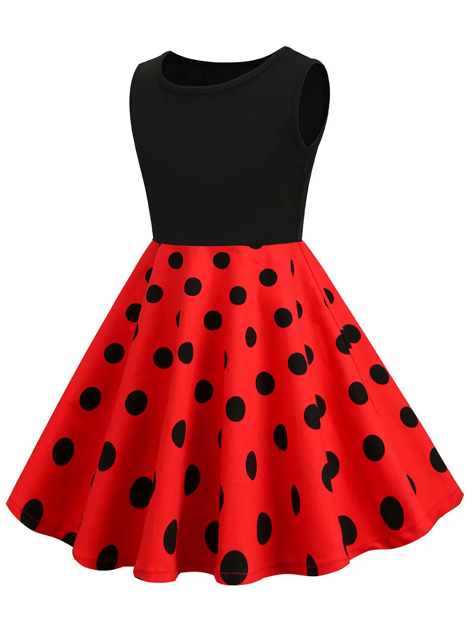 Kids Little Girls' Dress Crew Neck Polka Dot Cotton 1950S Vintage Dress