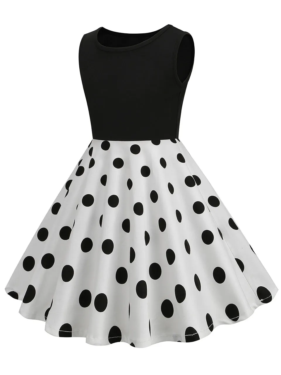 Kids Little Girls' Dress Crew Neck Polka Dot Cotton 1950S Vintage Dress