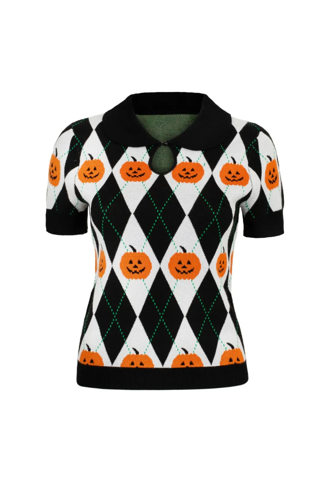 Kitsch Retro Pumpkin Head Top