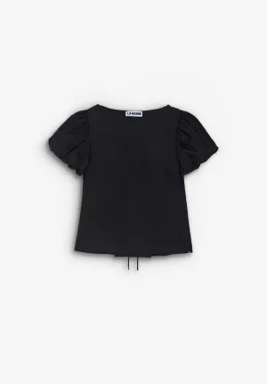 LAAGAM | SIMONE BLACK PUFF SLEEVE BLOUSE