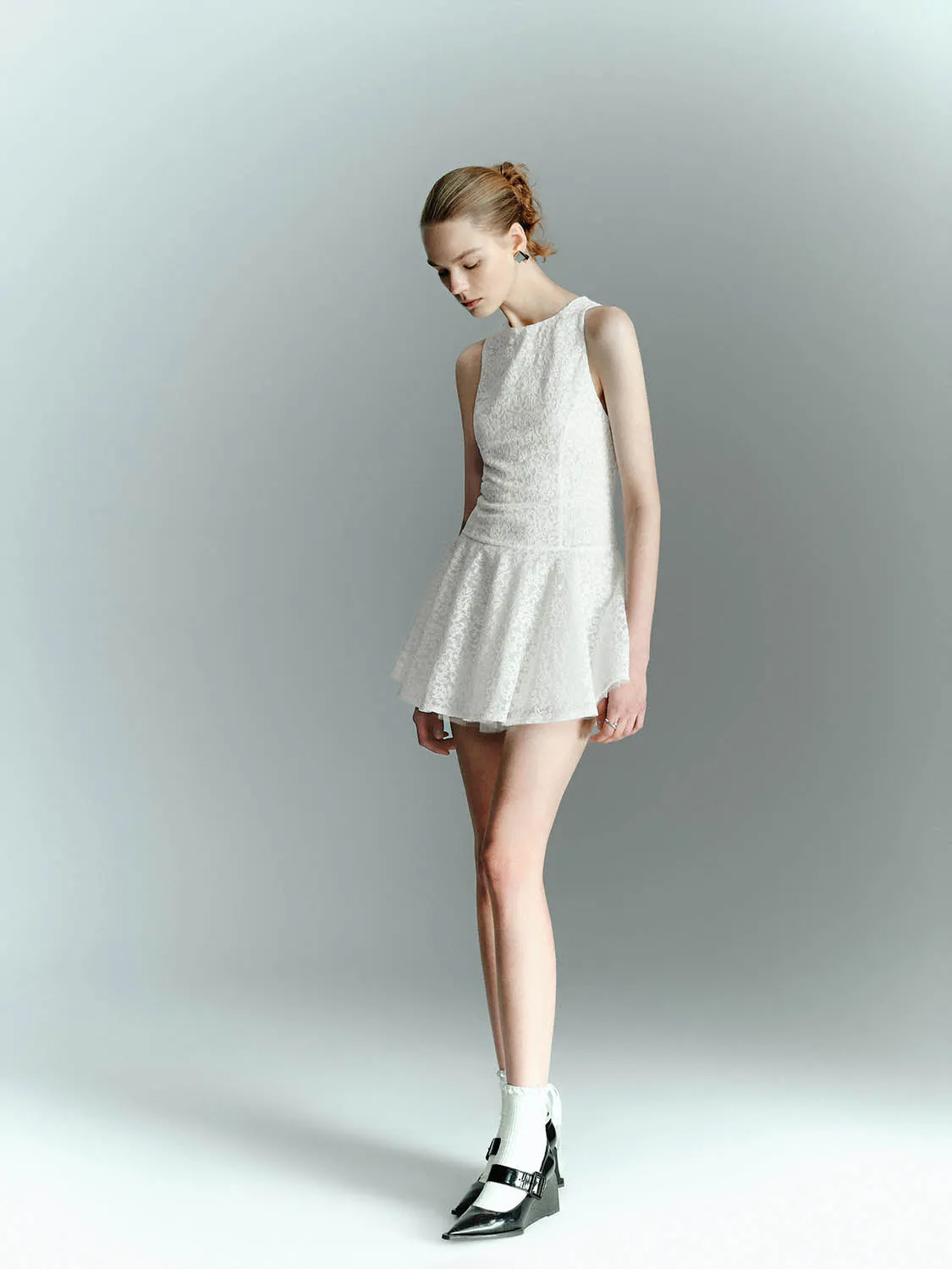 Lace Sleeveless A-Line Dresses