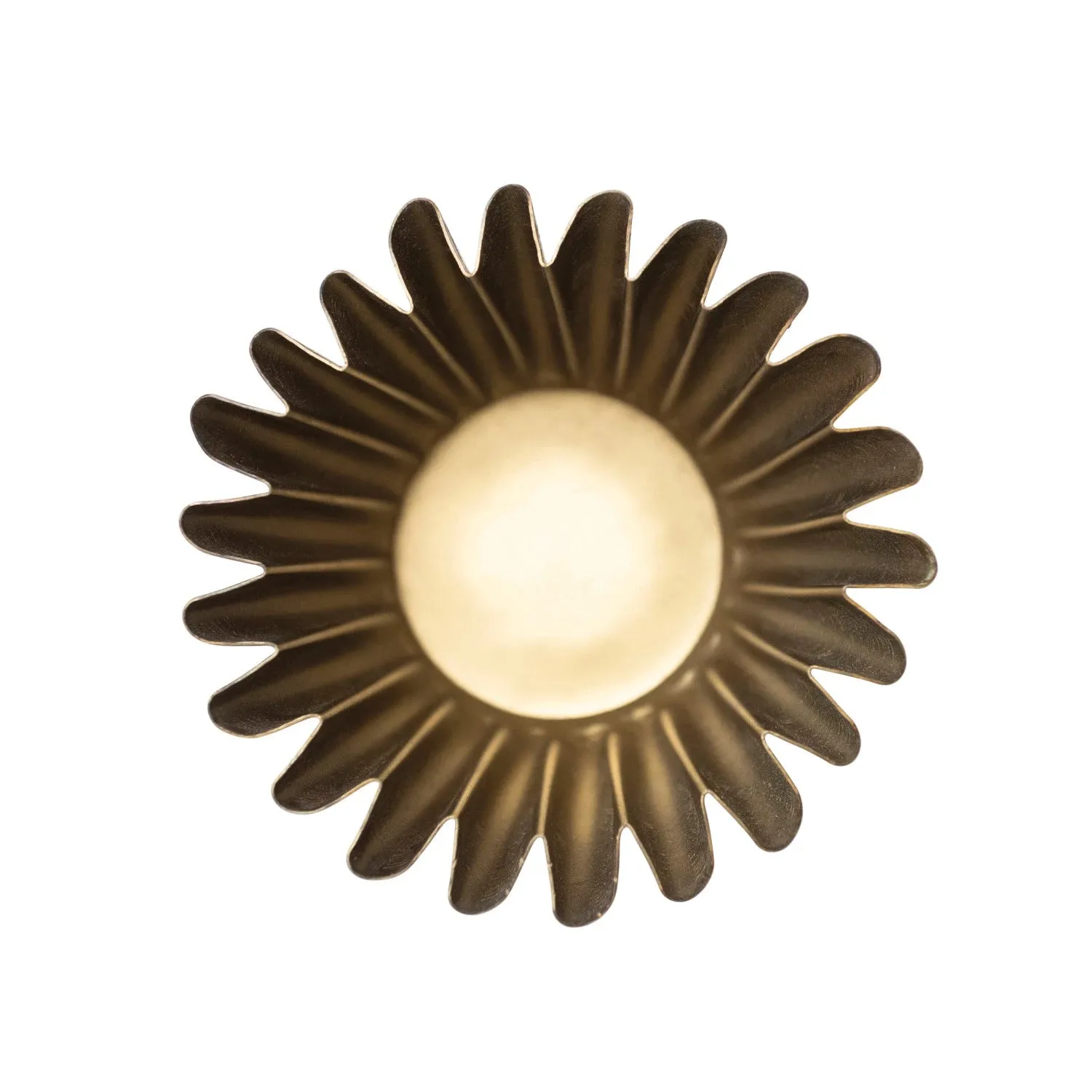 Large Fluted Metal Planter