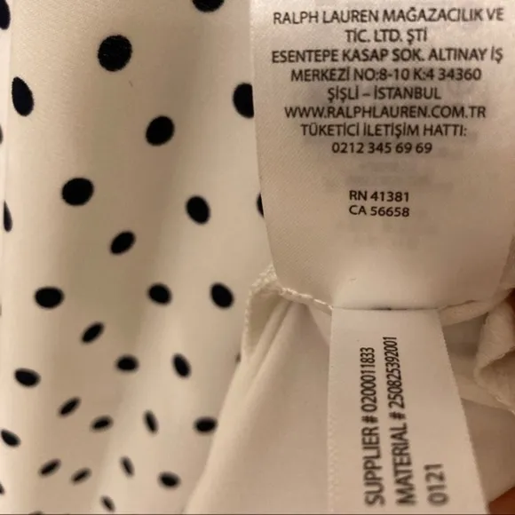 Lauren Ralph Lauren Polka-Dot Jersey Midi Dress in Cream/Navy Size 4
