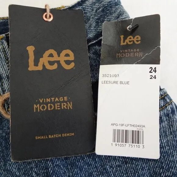 Lee Denim Jean Skirt Women's Size 24 Blue High Rise Midi