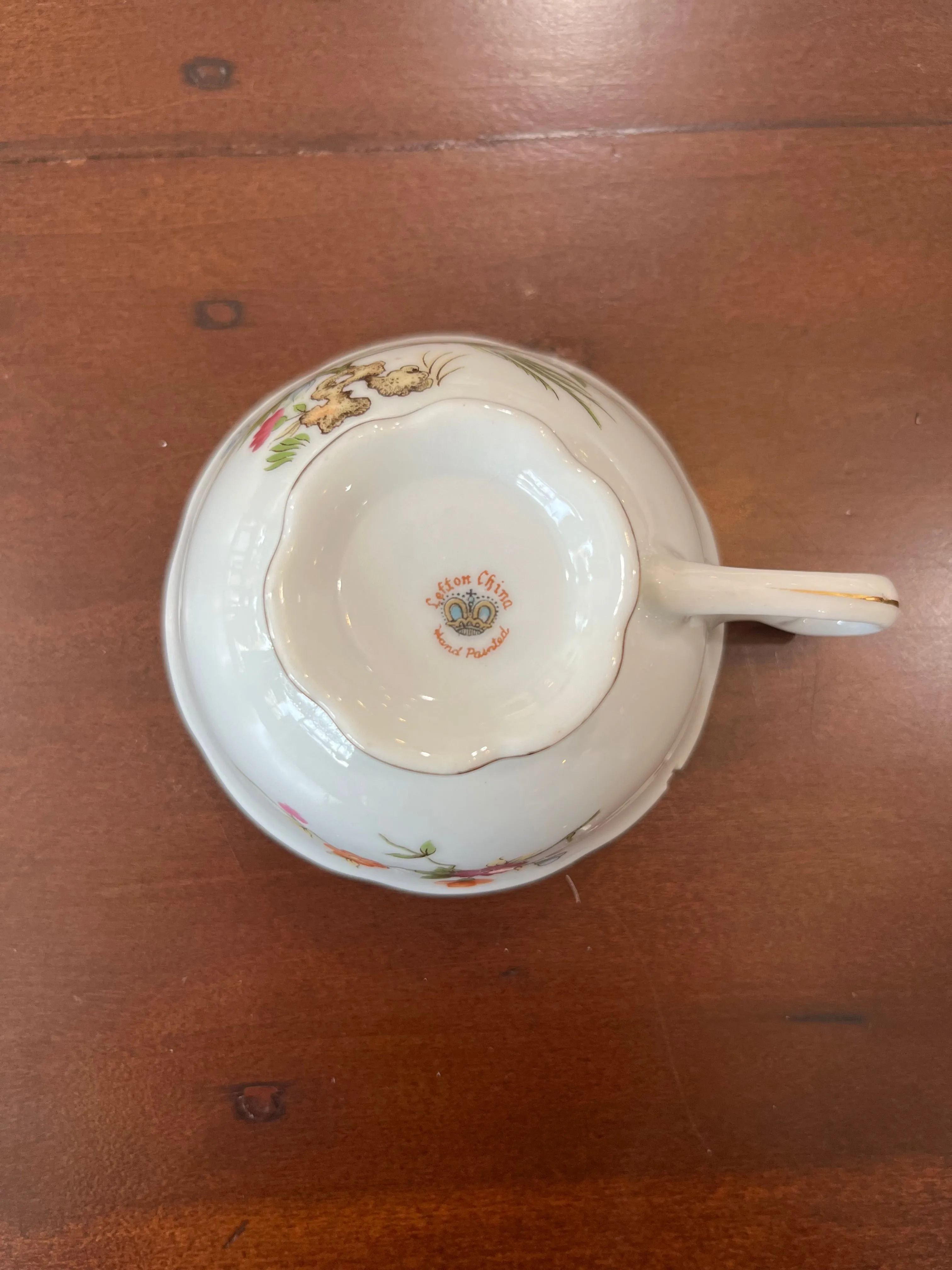 Lefton Handpainted teacup & saucer set