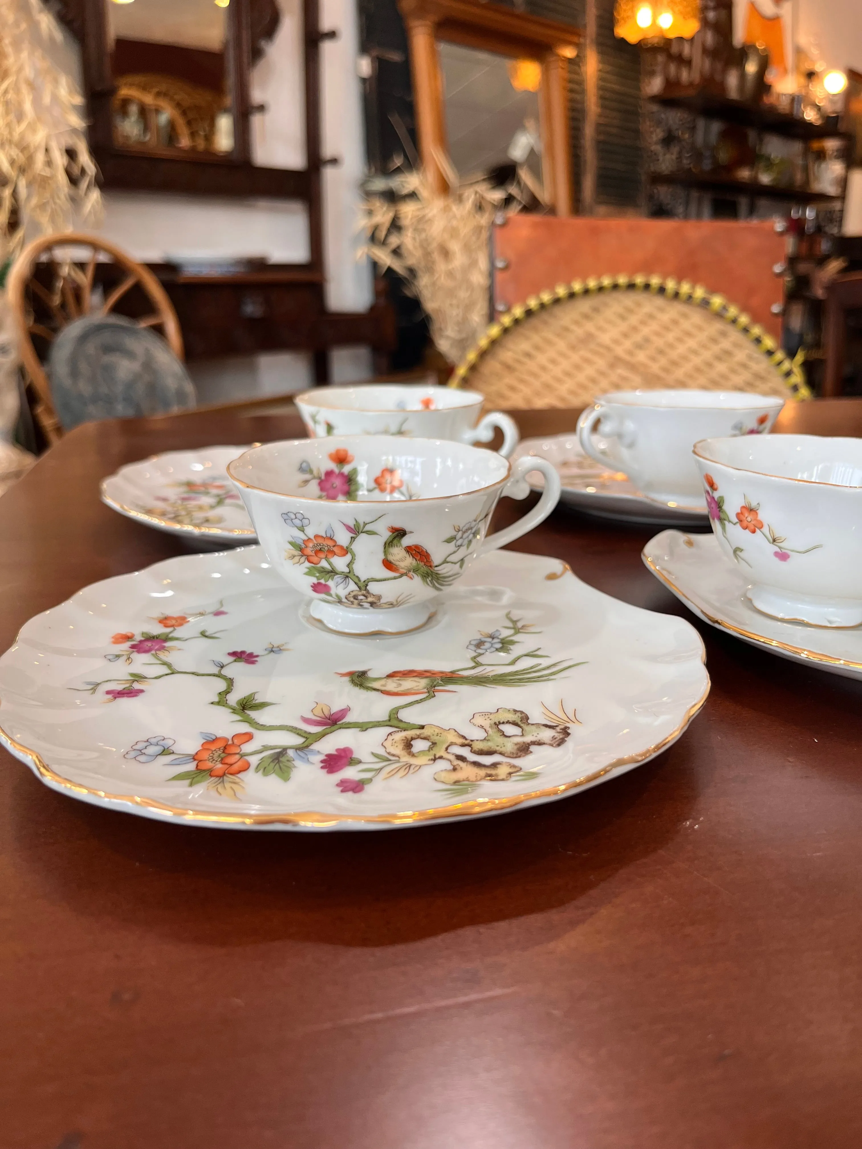 Lefton Handpainted teacup & saucer set
