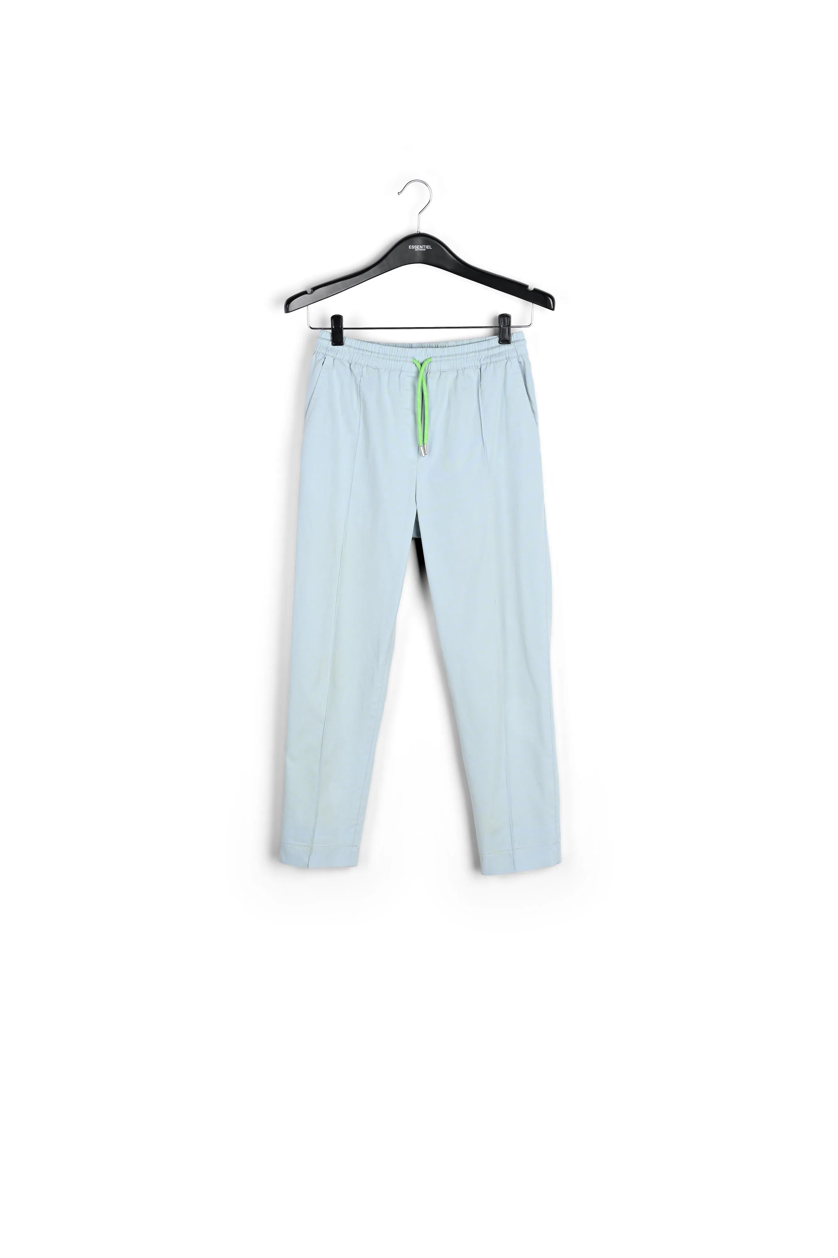 Light blue plaid cotton-blend pants