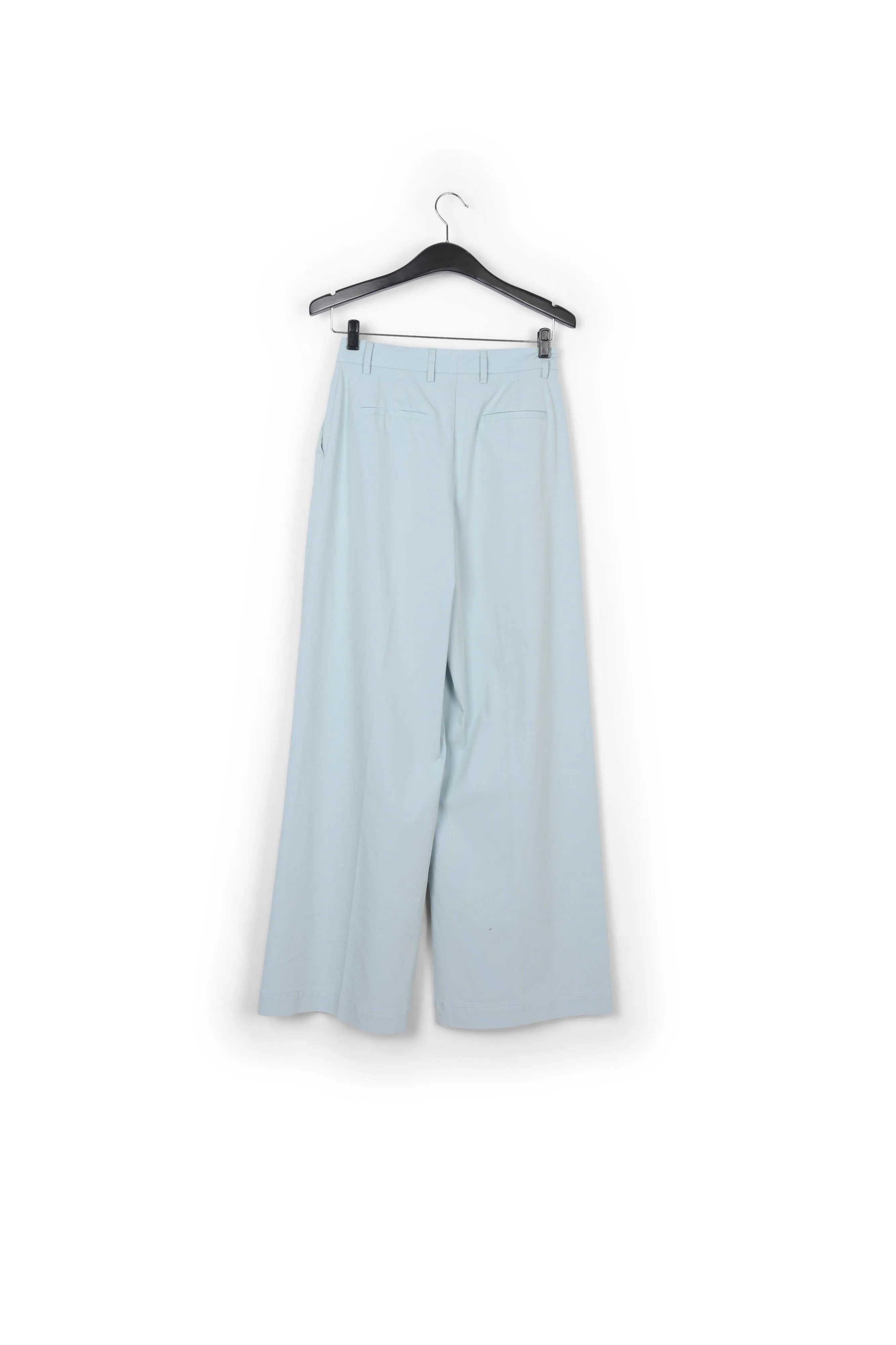 Light blue plaid wide-leg pants