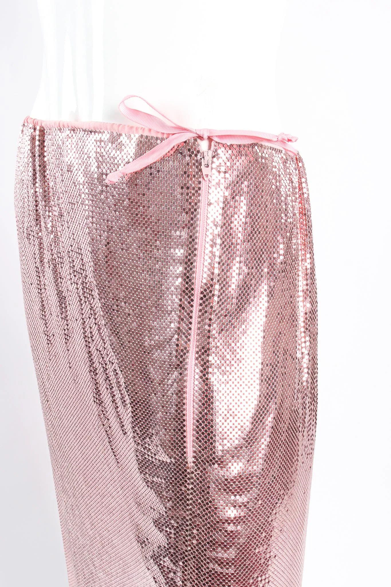 Liquid Metal Mesh Midi Skirt