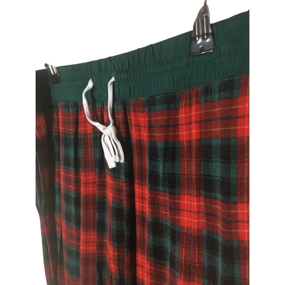 Little Sleepies Pajama Set Women's Size Small Red Green Plaid Top And Pants
