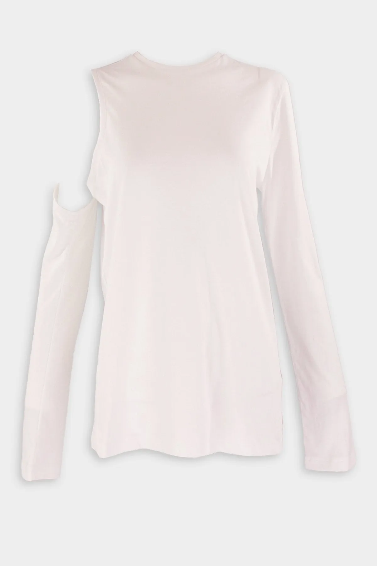 Long Sleeve Cutout T-Shirt in White
