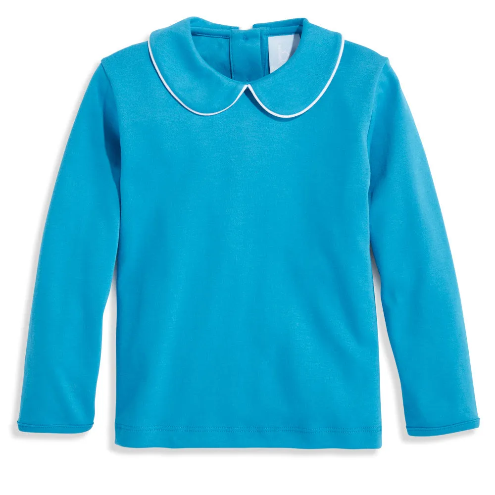 Long Sleeve Pima Peter Pan Tee -- Peacock