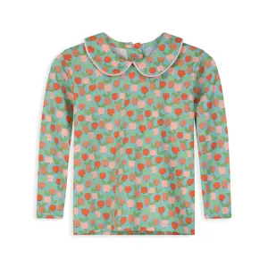 Long Sleeve Printed Pima Peter Pan Tee -- Petits Pommes