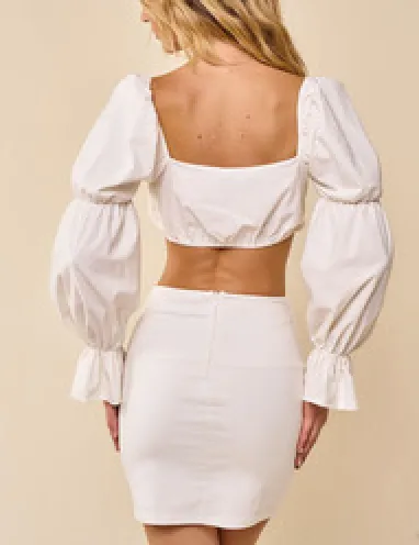Long Sleeve Puff Crop Top