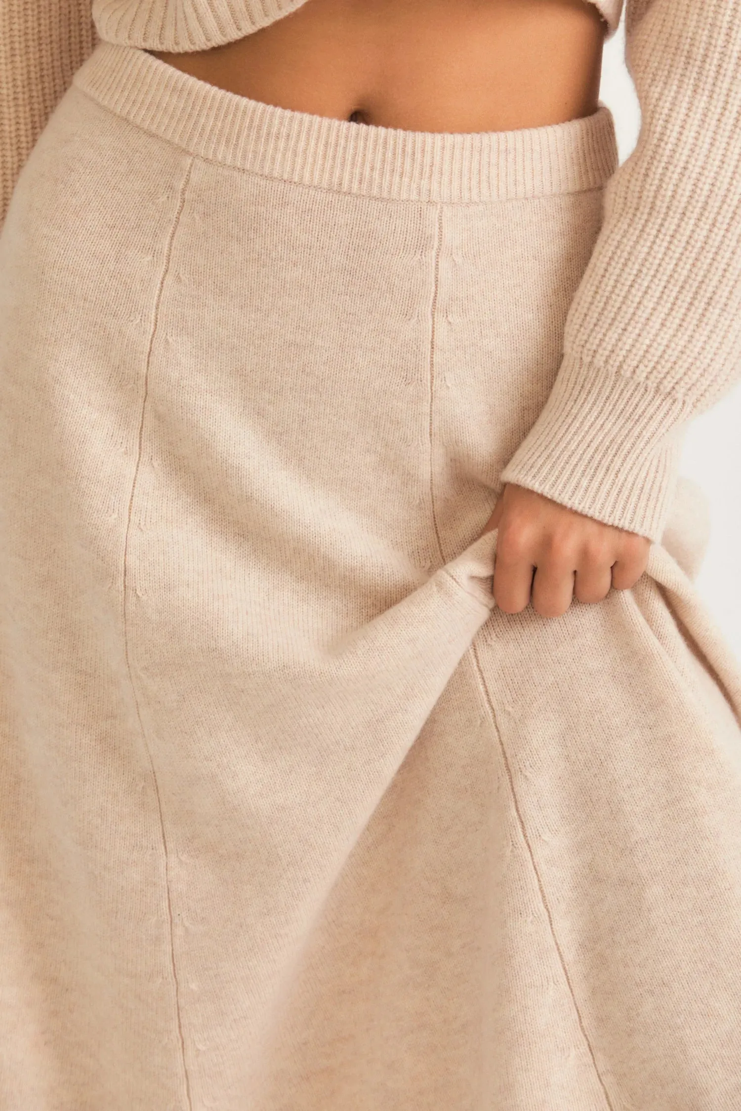 Love Shack Fancy - Hardin Midi Skirt - Wheat