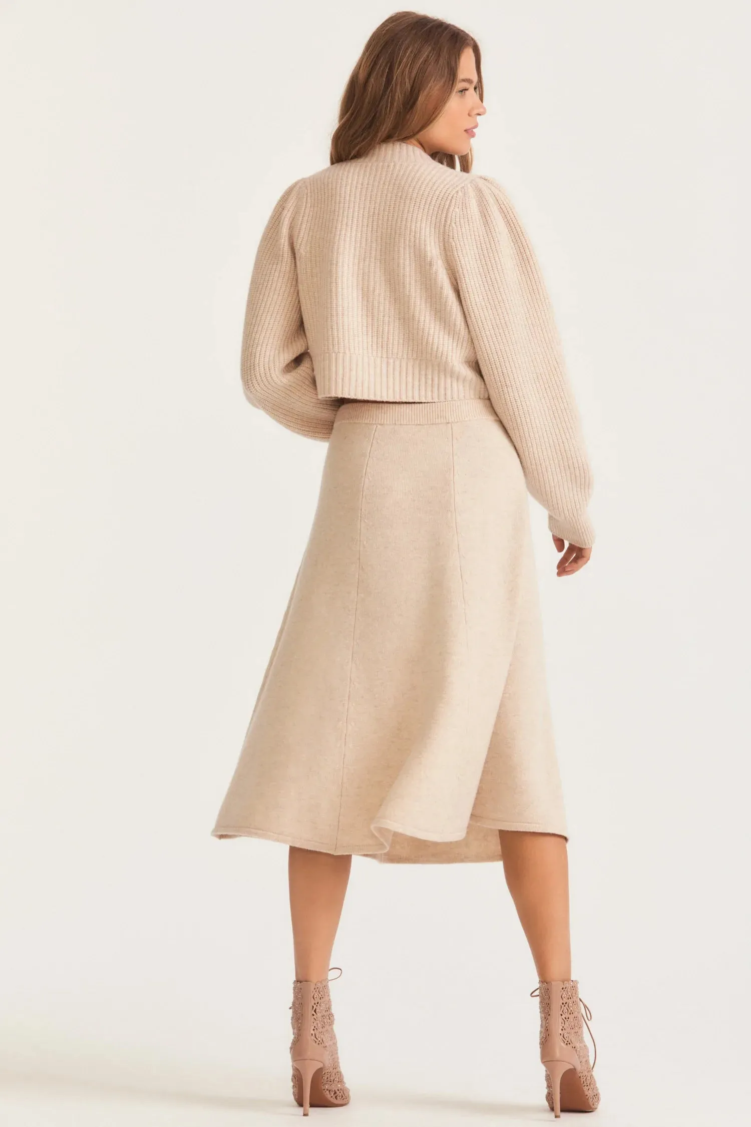 Love Shack Fancy - Hardin Midi Skirt - Wheat