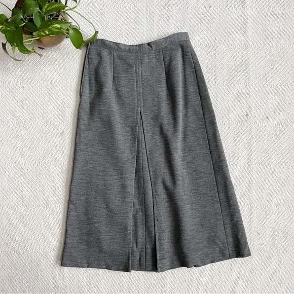 Luisa Spagnoli Wool Grey Aline Vintage Midi Skirt