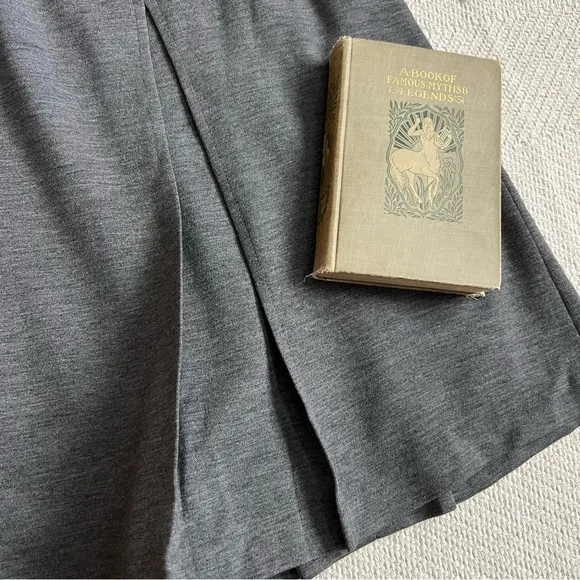 Luisa Spagnoli Wool Grey Aline Vintage Midi Skirt