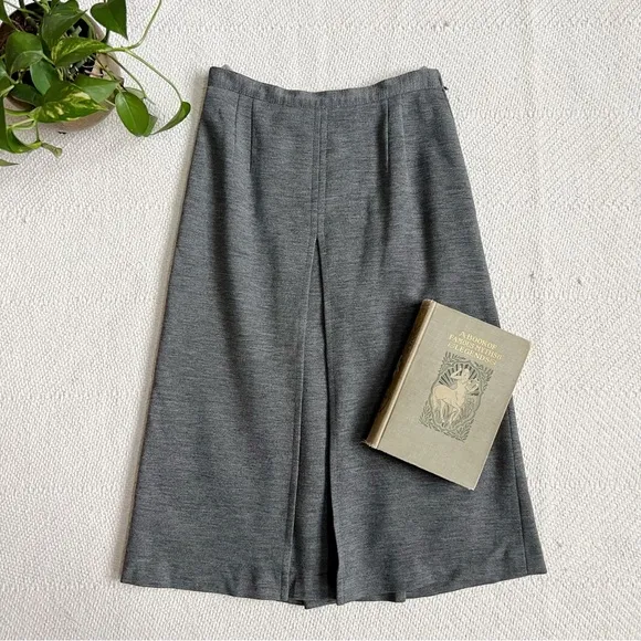 Luisa Spagnoli Wool Grey Aline Vintage Midi Skirt