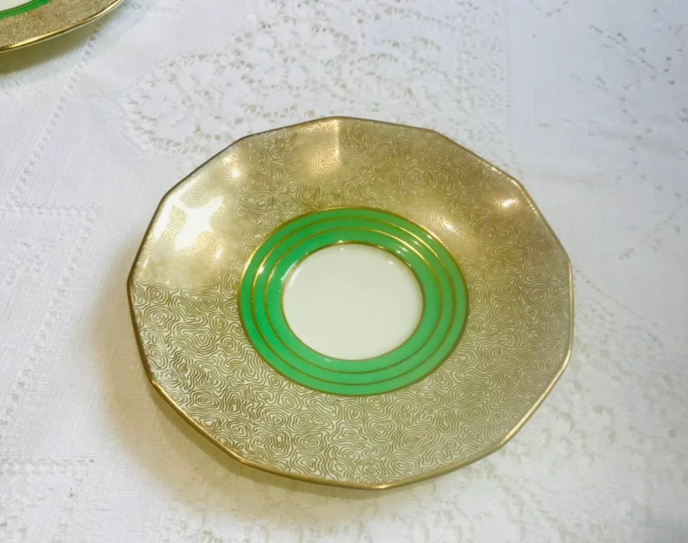 Luxury Green & Gold Tea Set by Tuscan China